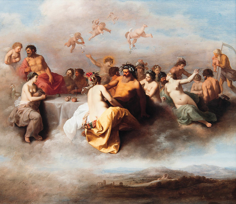 A gathering of the gods in the clouds *oil on copper *38 x 49 cm *circa 1630
